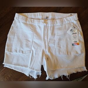 YMI Women's Crisp White Jogger Shorts